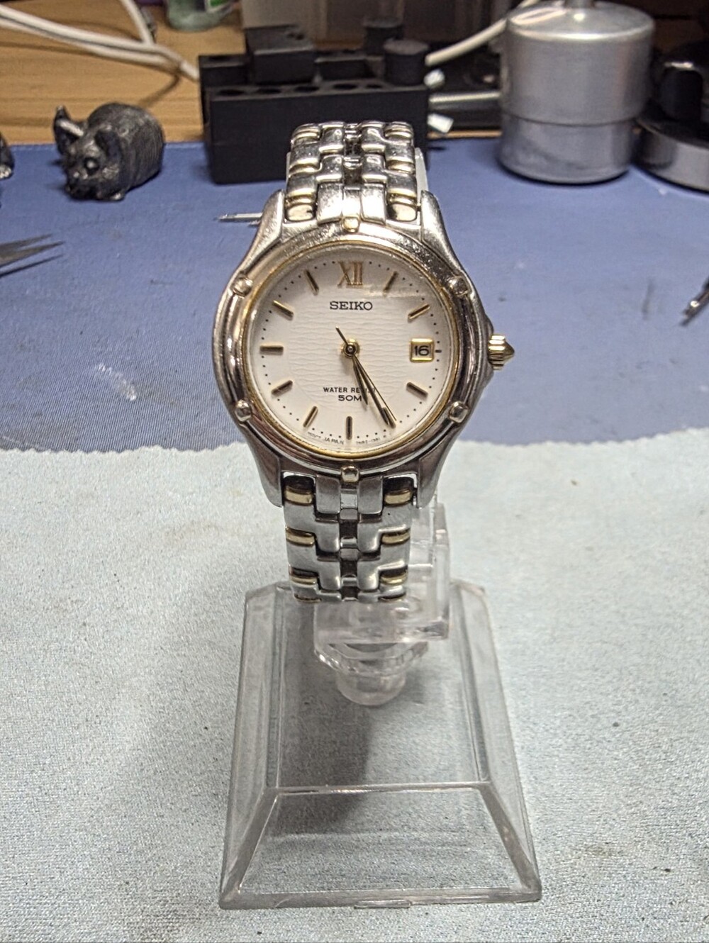 Seiko Silver and Gold Two-Tone Bracelet Watch - White Dial LADIES